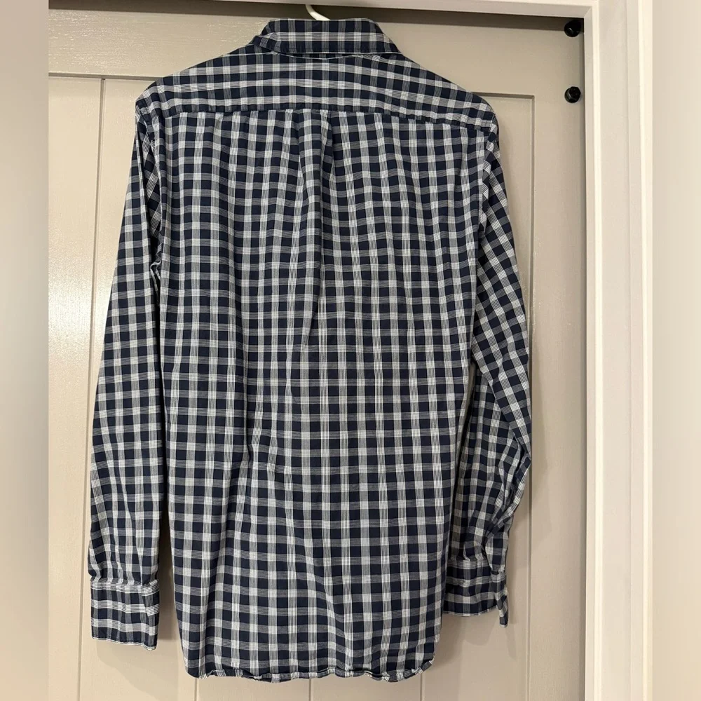 J. Crew Classic Men's Blue White Checkered‎ Long Sleeve Button Down Shirt S